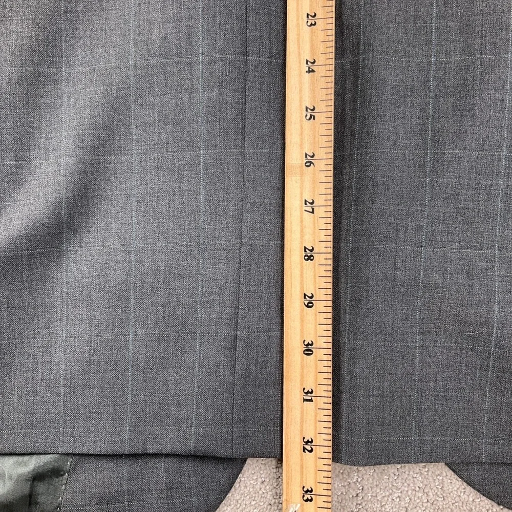Pronto Uomo Platinum Blazer Mens‎ 52R Gray Blue Windowpane Plaid Classic Wool